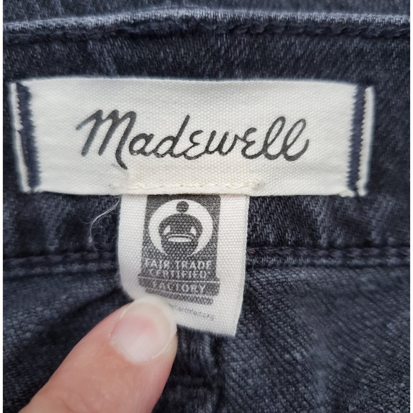 Madewell Jeans Womens 32 Black Denim 90s‎ Straight High Rise Grunge Hipster - Picture 8 of 11